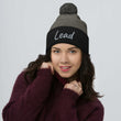 Lead In Silver Embroidery on Pom Pom Beanie