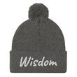 Wisdom In Marble Embroidery on Pom Pom Beanie