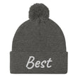 Best In Diamond Embroidery on Pom Pom Beanie