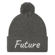 Future In Pearl Embroidery on Pom Pom Beanie