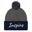 Inspire In Diamond Embroidery on Pom Pom Beanie