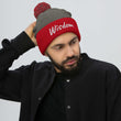 Wisdom In Marble Embroidery on Pom Pom Beanie