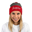 Inspire In Diamond Embroidery on Pom Pom Beanie