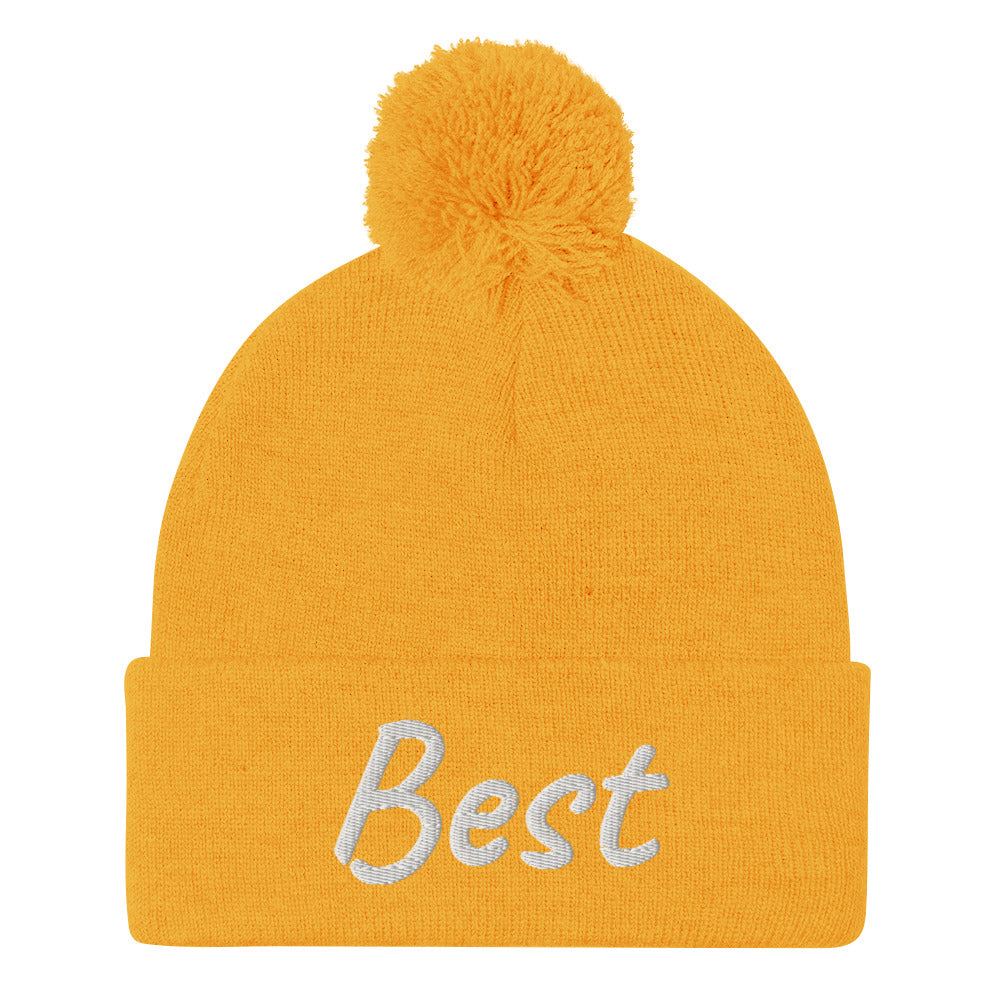 Best In Diamond Embroidery on Pom Pom Beanie