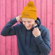 Team In Celluloid Embroidery on Pom Pom Beanie