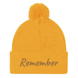 Remember In Celluloid Embroidery on Pom Pom Beanie