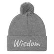 Wisdom In Marble Embroidery on Pom Pom Beanie