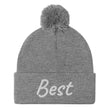 Best In Diamond Embroidery on Pom Pom Beanie