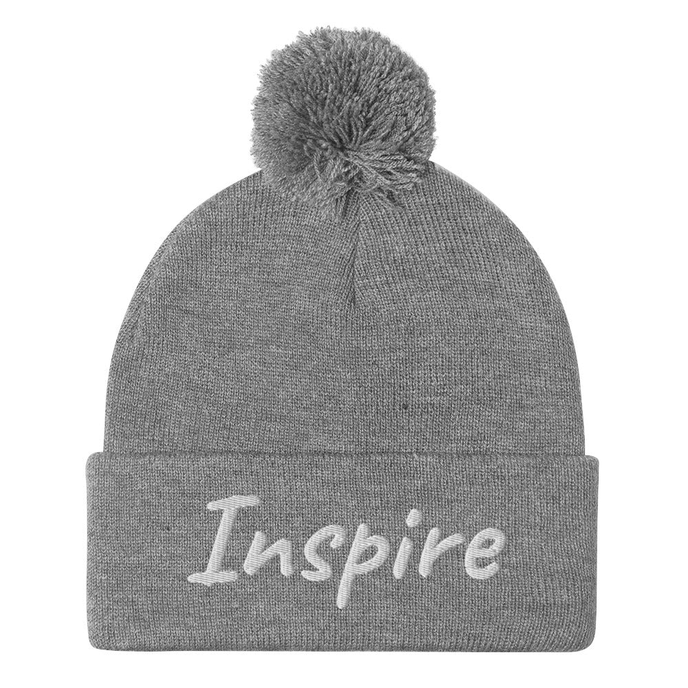 Inspire In Diamond Embroidery on Pom Pom Beanie