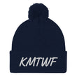 KMTWF In Pearl Embroidery on Pom Pom Beanie