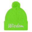 Wisdom In Marble Embroidery on Pom Pom Beanie