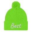 Best In Diamond Embroidery on Pom Pom Beanie