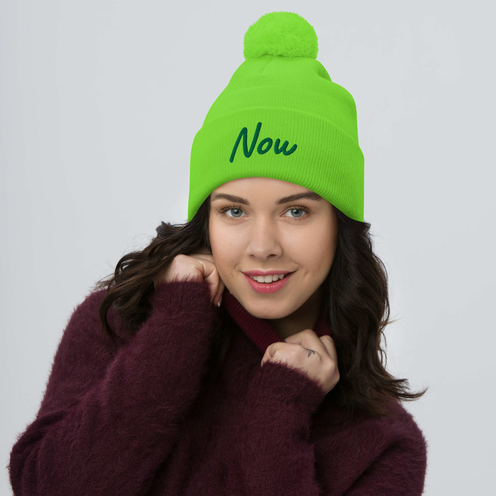 Now In Emerald Embroidery on Pom Pom Beanie