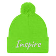 Inspire In Diamond Embroidery on Pom Pom Beanie