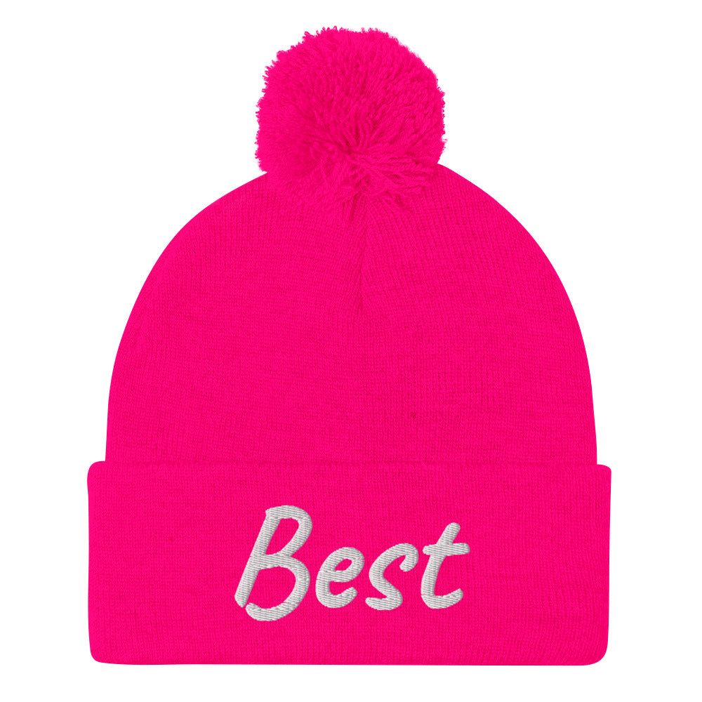 Best In Diamond Embroidery on Pom Pom Beanie