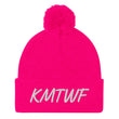 KMTWF In Pearl Embroidery on Pom Pom Beanie