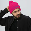 Truism In Amethyst Embroidery on Pom Pom Beanie