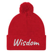 Wisdom In Marble Embroidery on Pom Pom Beanie