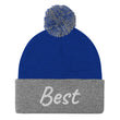 Best In Diamond Embroidery on Pom Pom Beanie