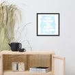 Word Clouds To Keep Moving The World Forward Through Blue Word Sky on Premium Luster Photo Paper Poster - Framed