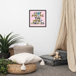 Baby Animals Keep Moving The World Forward In Pink on Premium Luster Photo Paper Poster - Framed