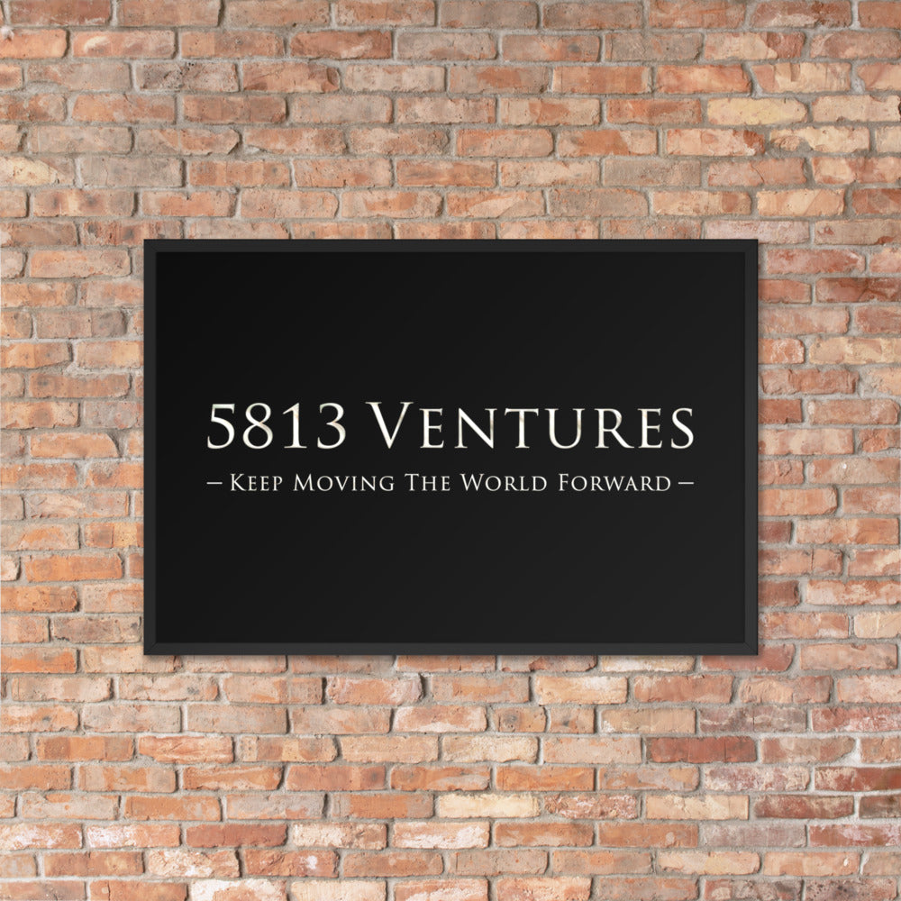 5813 Ventures Logo In Pearl on Premium Luster Photo Paper Poster - Framed