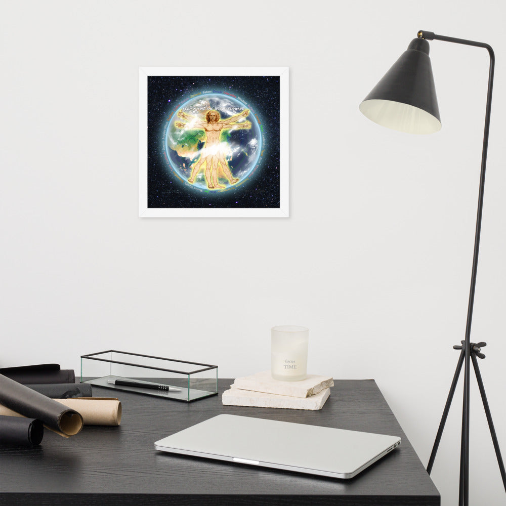 Vitruvian Earth on Premium Luster Photo Paper Poster - Framed