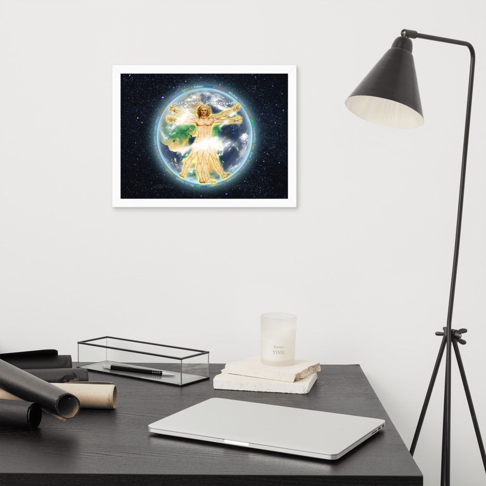 Vitruvian Earth on Premium Luster Photo Paper Poster - Framed