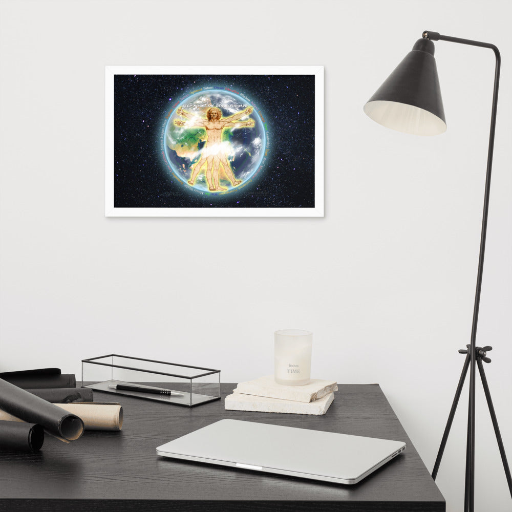 Vitruvian Earth on Premium Luster Photo Paper Poster - Framed