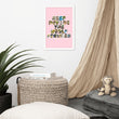 Baby Animals Keep Moving The World Forward In Pink on Premium Luster Photo Paper Poster - Framed