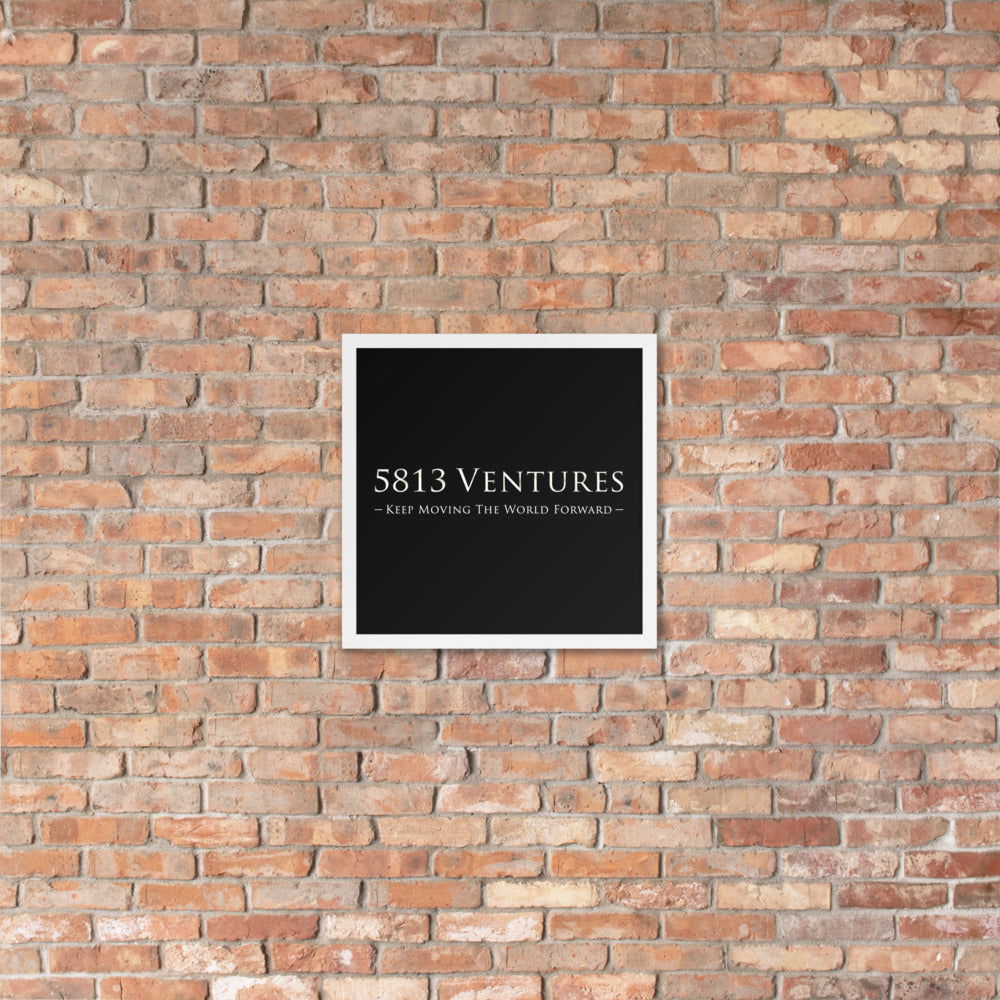 5813 Ventures Logo In Pearl on Premium Luster Photo Paper Poster - Framed