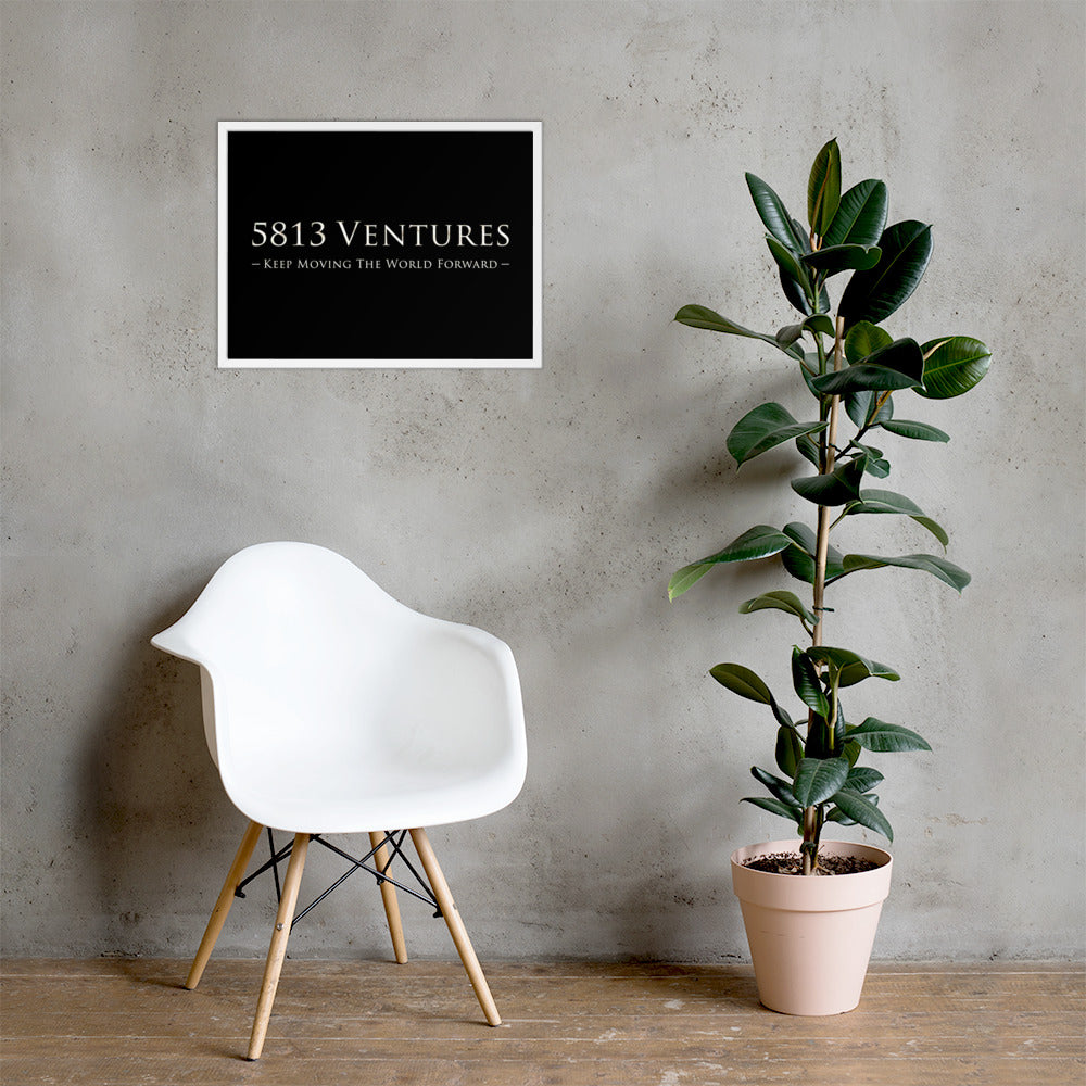 5813 Ventures Logo In Pearl on Premium Luster Photo Paper Poster - Framed