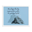 Dream Bigger Haiku With Mountains on Premium Luster Photo Paper Poster - Framed