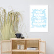 Word Clouds To Keep Moving The World Forward Through Blue Word Sky on Premium Luster Photo Paper Poster - Framed