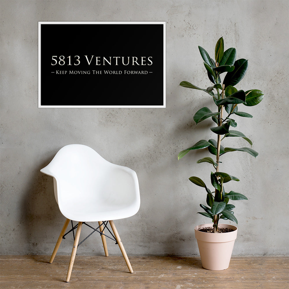 5813 Ventures Logo In Pearl on Premium Luster Photo Paper Poster - Framed