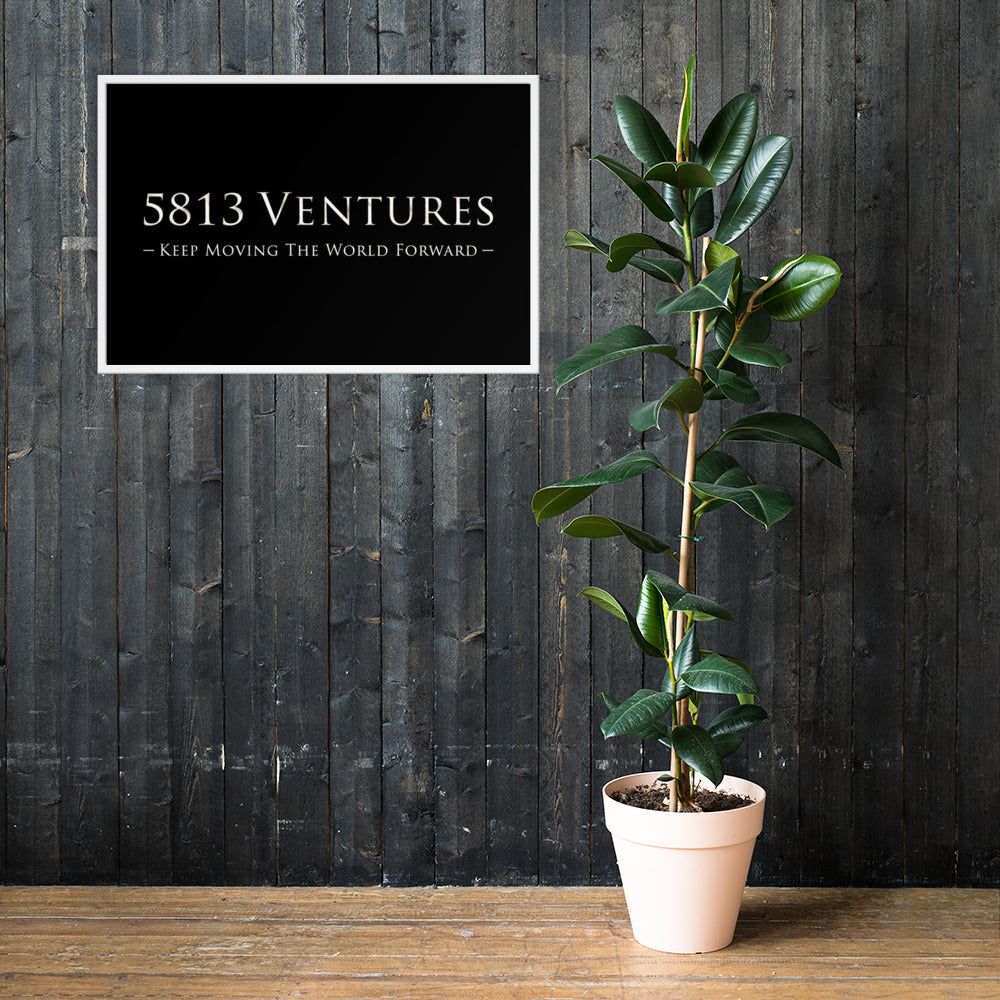 5813 Ventures Logo In Pearl on Premium Luster Photo Paper Poster - Framed