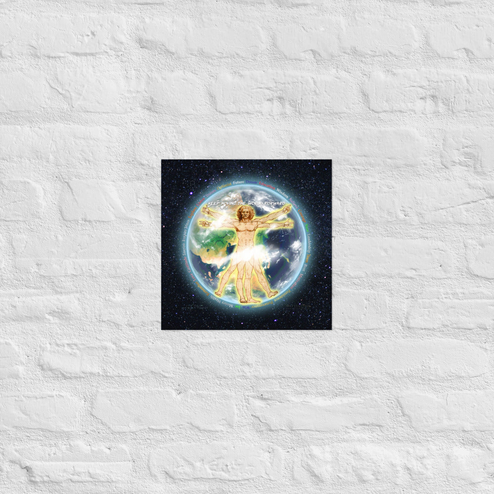 Vitruvian Earth on Premium Luster Photo Paper Poster