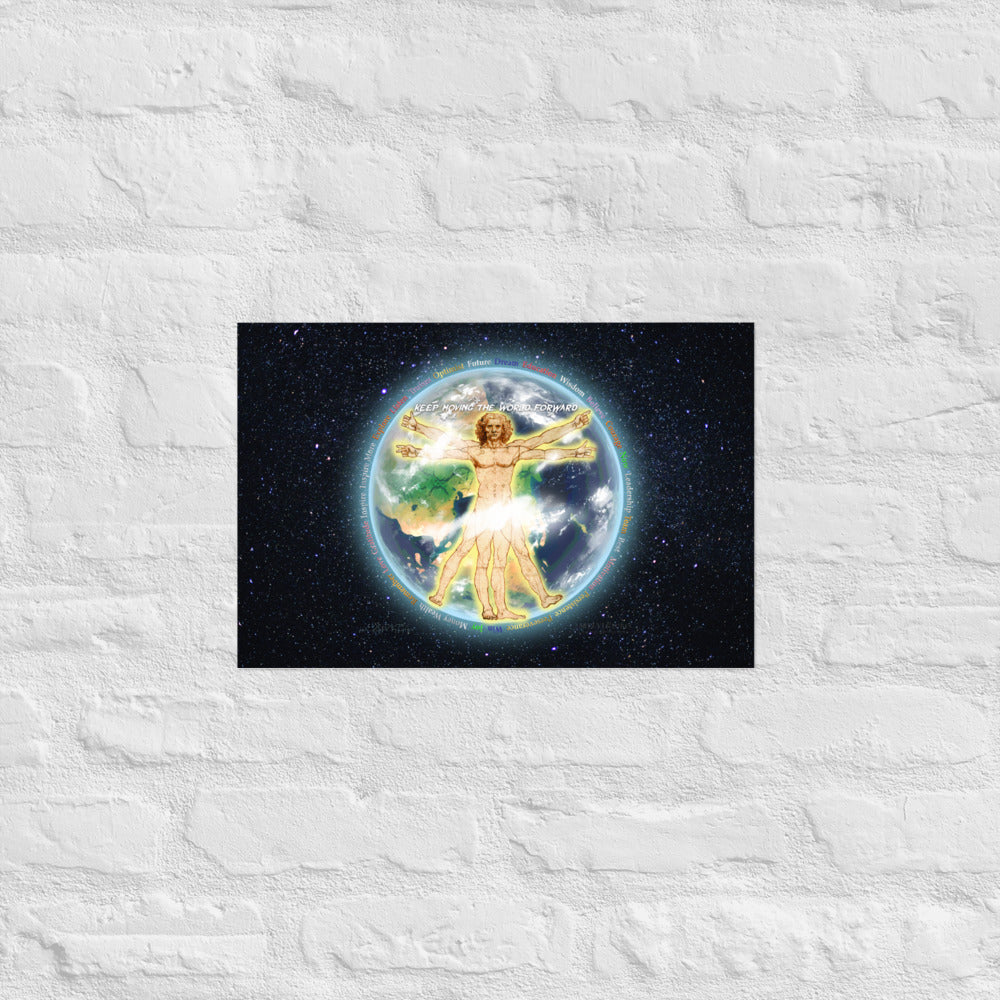 Vitruvian Earth on Premium Luster Photo Paper Poster