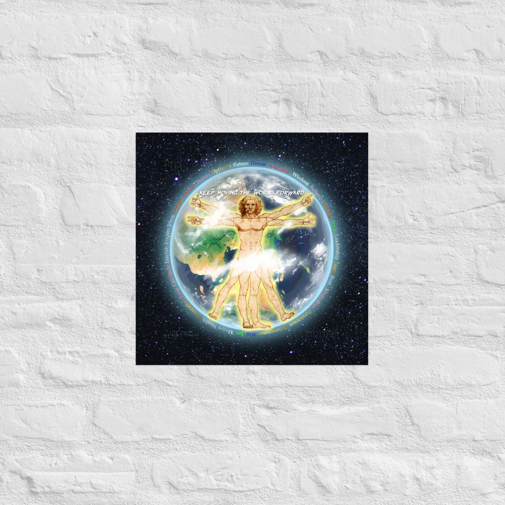 Vitruvian Earth on Premium Luster Photo Paper Poster