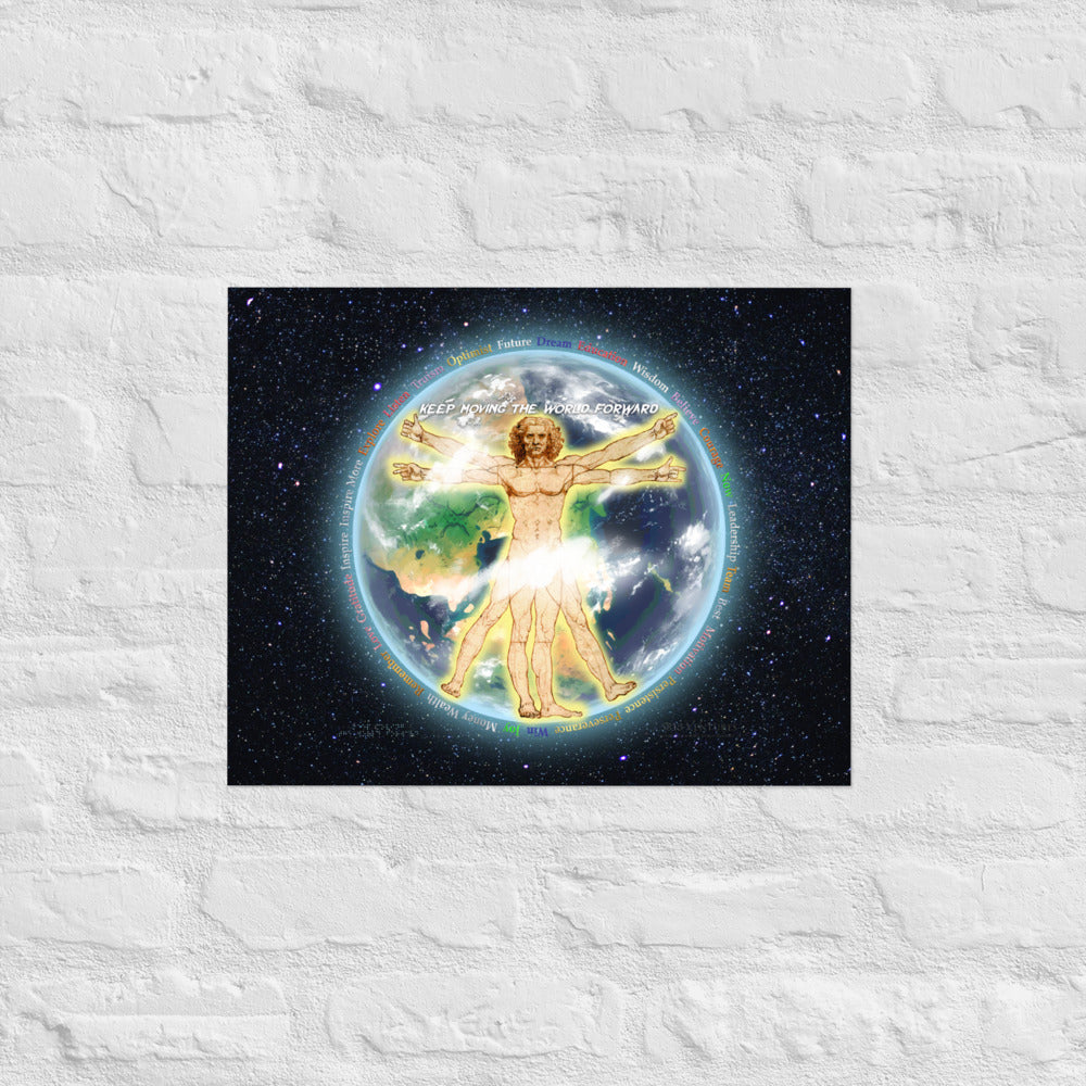 Vitruvian Earth on Premium Luster Photo Paper Poster