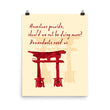 Descendants Need Ancestors Haiku With Pagoda on Premium Luster Photo Paper Poster