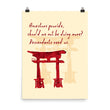 Descendants Need Ancestors Haiku With Pagoda on Premium Luster Photo Paper Poster