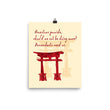 Descendants Need Ancestors Haiku With Pagoda on Premium Luster Photo Paper Poster