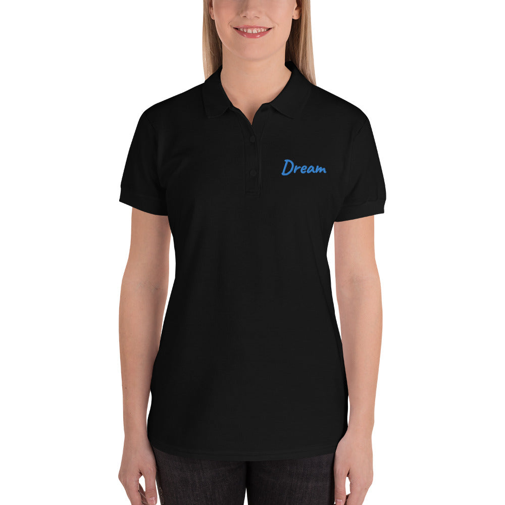 Dream In Sapphire Embroidery on Women's Polo Shirt