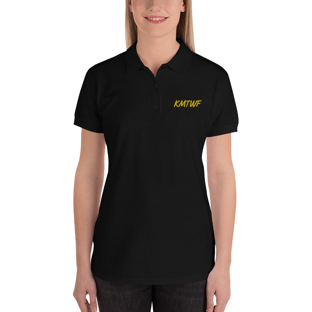 KMTWF In Gold Embroidery on Women's Polo Shirt