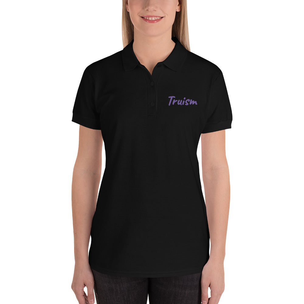 Truism In Amethyst Embroidery on Women's Polo Shirt