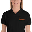 Courage In Amber Embroidery on Women's Polo Shirt