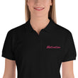 Motivation In Star Rose Quartz Embroidery on Women's Polo Shirt