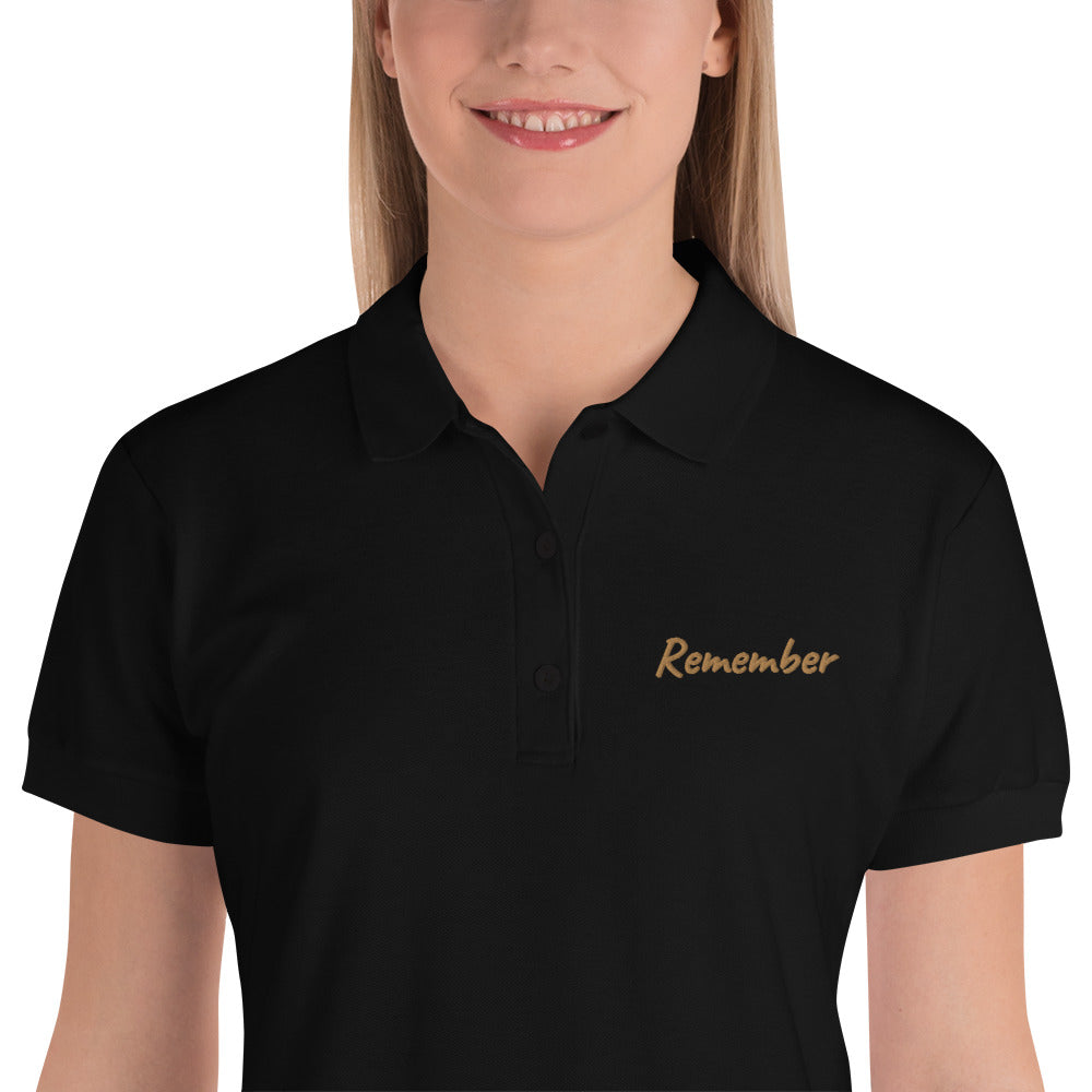 Remember In Celluloid Embroidery on Women's Polo Shirt