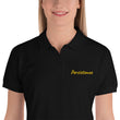 Persistence In Gold Embroidery on Women's Polo Shirt